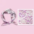 Elegant purple floral silk square scarf for women, high-quality silk neckerchief - 53x53cm / Purple Blossom