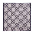 Elegant lavender checkered silk square scarf featuring unique white floral woven pattern - Grey Edge Plaid (FHZ25-9819-2)