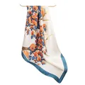 Elegant floral print 70cm square faux silk scarf, lightweight neck wrap for spring - 70*70cm / Buds And Branches