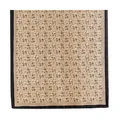Elegant faux silk scarf featuring a repeat black rose pattern on a beige background - 80*180cm / Black Border Rose