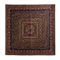 Retro mulberry silk scarf with intricate traditional Chinese jacquard floral patterns - Large Square / 130*130cm / Caisson Mural (90289-1)