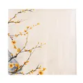 Elegant faux silk square scarf with yellow plum blossom floral print - 80*180cm / Rice White Plum Blossom