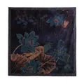 Luxury mulberry silk square scarf with elegant lotus flower print in Chinese style - FHZ25-90283-1 Xiangyun Silk Hand-Rolled Painted Lotus / 105*105cm