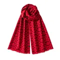 Elegant red silk scarf with classic pattern for New Year gift. - Red / 180x30cm Pieces/Pack