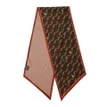 Foulard en soie double face élégant avec imprimé chaîne équestre couleur vert olive chic - 140*25cm / Style à Pois Vert Foncé (FHZ25-90250-1)