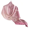 Elegant premium pink mulberry silk scarf featuring a delicate magnolia floral pattern - 55x170cm / Plum Pink Branches (FHZ25-9595-1)