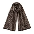 Luxurious silk brushed long scarf variant with beige and black chevron pattern finish - Gray / 180x30cm Pieces/Pack