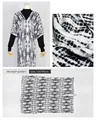 Black and white ink wash patterned faux cashmere slit shawl with 116x85cm dimensions - Ink Pattern