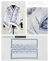 Soft blue floral print shawl poncho made of imitation cashmere, size 137x112cm. - Blue Floral Print