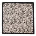Square mulberry silk scarf with elegant black and beige rose flower pattern print - Black Rose Style (FHZ24-9308-1) / 53*53cm / Cream Rose Black Border (FHZ24-9308-1)