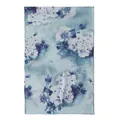 Elegant mulberry silk scarf with blue and white floral ink wash painting print for women - Light Blue Peony (FHZ24-9122-1) / 50x166cm