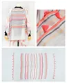 Colorful striped imitation cashmere poncho shawl with neon orange tassels for women - Striped with Fluorescent Orange Tassels