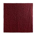 Dark red Xiangyun silk scarf with jacquard floral pattern for vintage Chinese outfits - 130x130cm / Rose Purple Ribbed