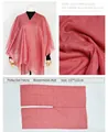 Elegant watermelon red dotted imitation cashmere split shawl for women, 137x112cm size - Dotted Fabric Watermelon Red