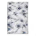 Elegant long silk scarf featuring blue and white porcelain style ink floral print - White Orchid (FHZ24-9126-1) / 50x166cm
