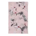 Pink mulberry silk scarf with elegant floral magnolia print for summer sun protection - Pink Ink Magnolia (FHZ24-9137-1) / 50x166cm
