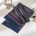 Elegante bufanda de seda para hombre con estampado paisley azul marino, diseño de doble capa - 25*160cm / Paisley Marino (FHZ24-9162-1)