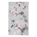 Elegant long silk scarf for women with pink magnolia floral print on light grey background - Silver Gray Magnolia (FHZ24-9137-2) / 50x166cm