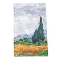 Elegant long mulberry silk scarf featuring Van Gogh's Wheat Field with Cypresses artwork - Wheat Field (FHZ24-9347-1) / 50x166cm