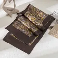 Elegante pañuelo de seda para hombre con estampado paisley marrón y diseño de doble capa - 25*160cm / Marrón Amarillo (FHZ24-9157-2)