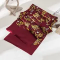 Elegante bufanda de seda de morera burdeos para hombre con motivos de dragones dorados - 25*160cm / Rojo Vino (FHZ24-9161-1)