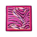 Elegant 90cm square silk-like scarf featuring a vibrant pink zebra pattern and 'S' design - 90*90cm / Rose Red Stripes (FH24-5936-1)