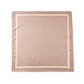 Elegant nude beige 90x90cm square scarf featuring a white geometric pattern print - 90*90cm / Khaki (FH24-5933-1)