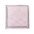 Elegant pink printed square scarf with geometric floral patterns and meander border - 90*90cm / Light Pink Checkered (FH24-5937-1)