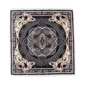 Elegante pañuelo cuadrado de seda satinada de 90 cm con estampado barroco vintage - 5927-1 black / 90x90cm