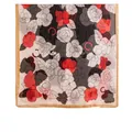 Elegant vintage camellia floral print silk scarf for women's sun protection - Camellia Vintage Pattern (FH25-QC-2-7) / 85x180cm