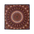 Square scarf with intricate brown mandala kaleidoscopic pattern for women's fashion. - Vintage Totem Mandala (No. 5873-1)