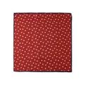 Elegant dark red square cotton scarf with white leaf pattern for women's neck decor - Red Fallen Leaves (No. 5881-1)