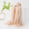 Soft champagne beige solid wool scarf for women versatile pashmina shawl wrap - Beige Apricot