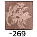 Elegant cotton linen square scarf with camellia floral and houndstooth pattern - 68*68cm / Lotus Pink Houndstooth Camellia (No. 269)
