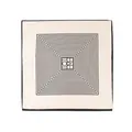 Elegant beige silk-like square scarf with black geometric square-spiral pattern - 65x65cm / White Geometric Frame