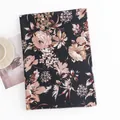 Elegant vintage floral print faux cashmere scarf for women warm winter shawl wrap - 65*190cm / Black