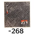 Elegant cotton linen square scarf with grey textured pattern and orange landscape accents - Grey Black Orange Mountain Scenery (No. 268)