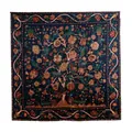 Detailed Tree of Life floral motif on a large navy blue silk scarf for women - 105*105cm / Navy Tree Of Hope (FHZ25-90021-1)