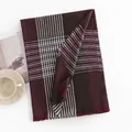 Sciarpa scialle a quadri in finto cashmere per calore invernale in stile business - 190*65cm / Rosso scuro