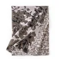 Elegant cashmere-like scarf with double-sided vintage floral print in warm earthy tones - Gray