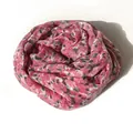 Écharpe élégante en imitation soie à fleurs roses pour protection solaire d'été - 65*180CM / Rose rouge