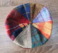 Handmade multicolor patchwork Harris Tweed beret hat with vintage wool plaid patterns - Size XS (54cm) / Kids / Kids Patchwork B