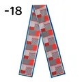 Pañuelo fino de seda sintética con estampado geométrico de lunares rojo y azul chic - Geométrico Contraste Rojo Negro (FH25-QC01-2-18) / 14x150cm