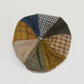 Vintage patchwork Harris Tweed beret for autumn and winter in mixed earth tones - Size M (58cm) / Adult / Adult Patchwork A