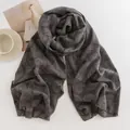 Elegant grey paisley printed scarf made of soft cashmere-like material for winter - Paisley Dark Gray (FH23-5110-2)