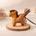 Handmade silk flying horse pendant in traditional Chinese style on wooden base - Little Pegasus Pendant (FHS25-3016-1)