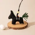 Exquisite handmade black Song brocade horse charm necklace with traditional silk texture - Black (FHS25-3025-3)