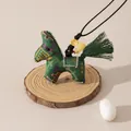 Handmade green fabric horse zodiac pendant with tassel for 2026 mascot - Horse Year Mascot Pendant (FHS25-3012-5)