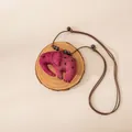Handmade ethnic style silk elephant pendant necklace for women with adjustable brown cord - Elephant Style (FHS25-3018-1)