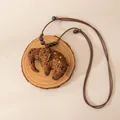 Exquisite handmade Xiangyun silk elephant pendant necklace with adjustable brown cord. - Elephant Style (FHS25-3018-3)